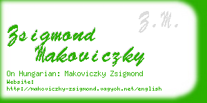 zsigmond makoviczky business card